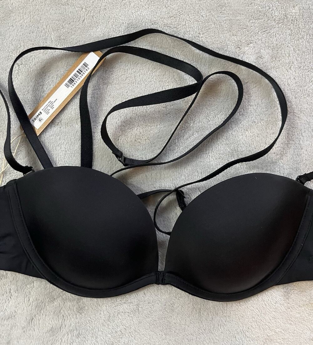 Skims 34A Multi-Way Underwire Bra Strapless Convertible Onyx ST-STP-5942W NEW
